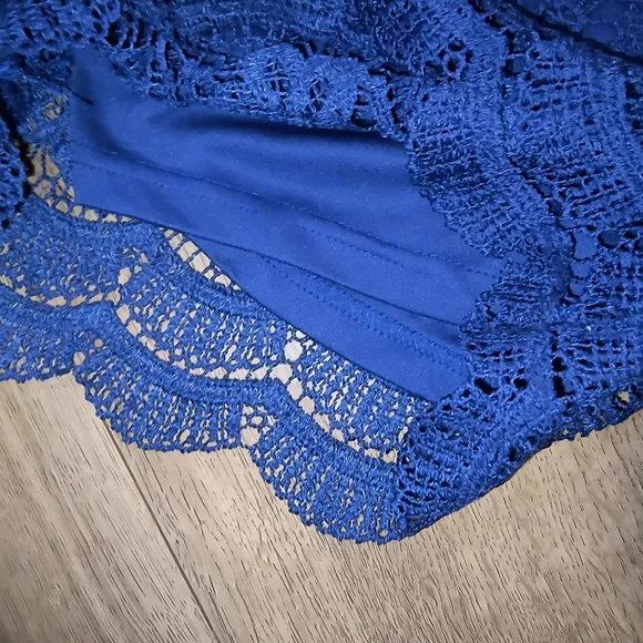 Royal Blue Lace Shinestar Elastic Shorts (Size XL) - Picture 4 of 11